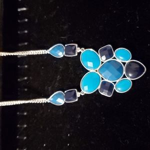 Bold Blue and Silver necklace